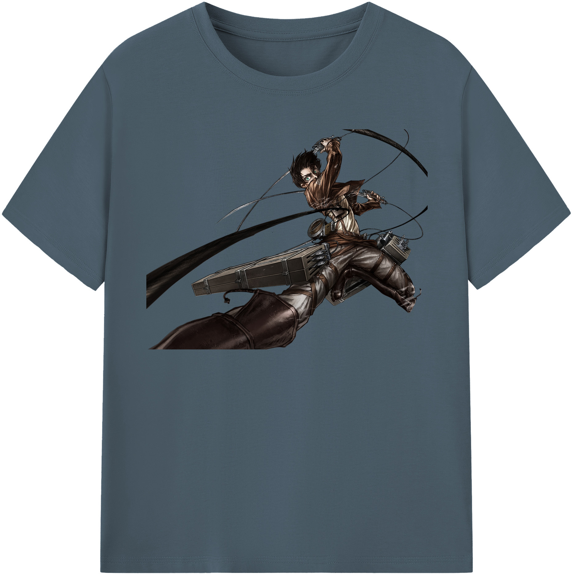 （画像用） 進撃の巨人 エレン･イェーガー Attack on Titan Eren Jäger 綿100％半袖Tシャツ（フロントプリント）